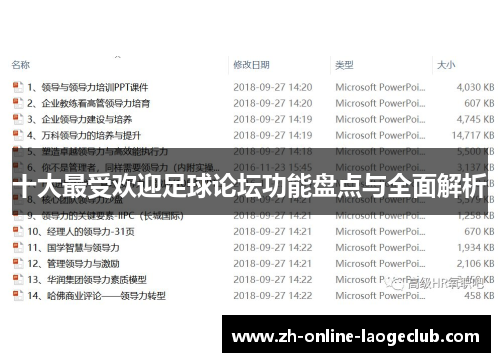 十大最受欢迎足球论坛功能盘点与全面解析