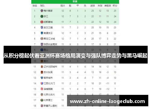 从积分榜起伏看亚洲杯赛场格局演变与强队博弈走势与黑马崛起